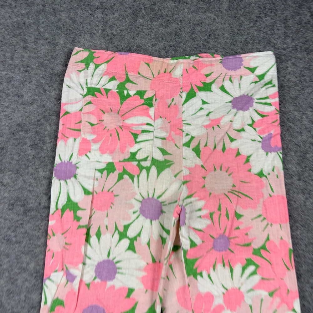 Unbranded Floral Daisy Pants Women Small Pink White Green‎ Retro Boho Cropped - Picture 10 of 11